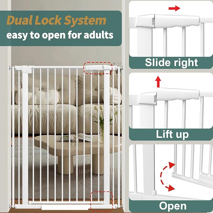 40.55" Tall, 61.61-69.48 Inch Wide, 1.37" Ultra Narrow Spacing Dog Pet Baby - Image 8
