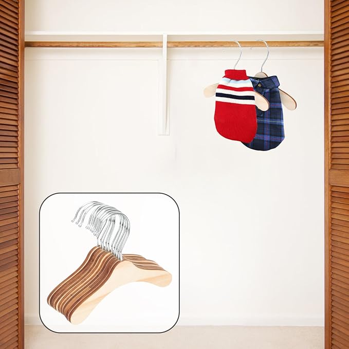 Wooden Dog Clothes Hangers 16cm Large Pet Clothes Hanger Sturdy Household Pet - Image 4
