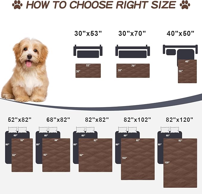 Smiry Waterproof Dog Bed Cover Blanket 52x82, Soft Reversible Pet Blanket - Image 6