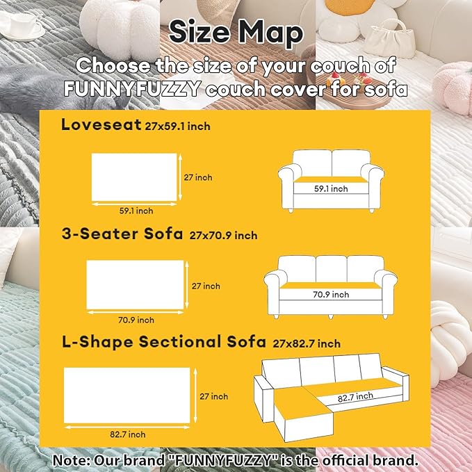 FUNNY FUZZY Pet Couch Covers for Sofa, Washable Dog Couch Cover Protector - Image 5