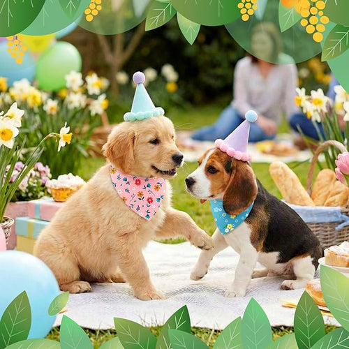 Abbylike 50 Pieces Spring Dog Bandanas Bulk Flower Daisy Sunflower Dog Bandanas - Image 2