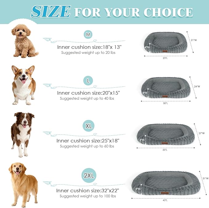 Dog Bed Large Size Dogs Washable Soft Furry Pet Bed, Calming Rectangle Large - Image 5