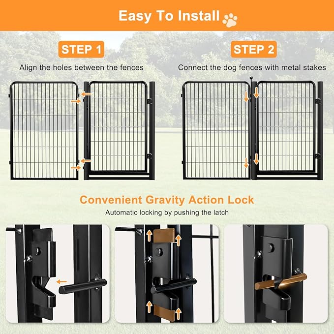 Dog Fence Outdoor Pens Outside, Portable Dog Play Pen 40" H 16 Panels Pet - Image 7