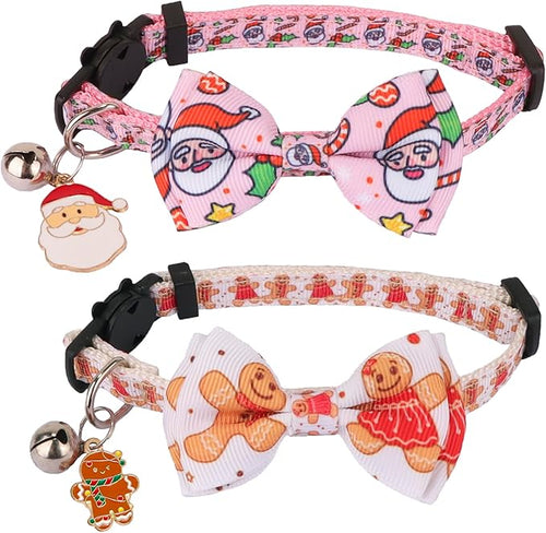 ADOGGYGO Pink Christmas Cat Collar by ADOGGYGO
