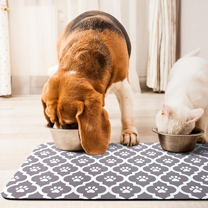 Dog Food Mat 17X30 Inch Pet Feeding Absorbent Mats - Image 7