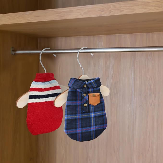 Wooden Dog Clothes Hangers 16cm Large Pet Clothes Hanger Sturdy Household Pet - Image 7