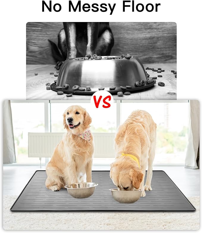 32" x 24" Large Pet Food Mat, Silicone Dog Mats - Image 5