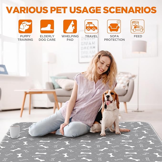 Washable Pee Pads for Dogs Large 72" x 72" 2-Pack Reusable Puppy Pads Pet - Image 4