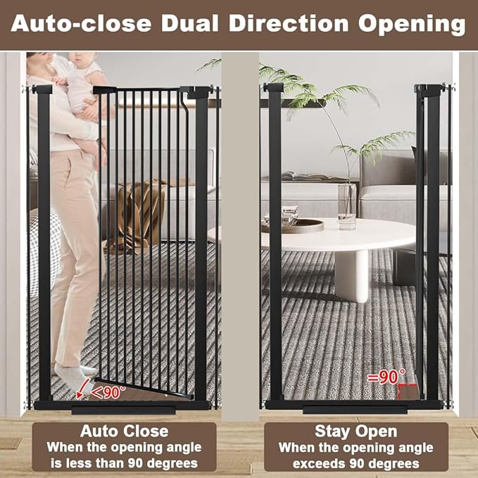 Fairy Baby 51.18" Extra Tall Cat Gate, 29.5"-32.6" Adjustable Width Auto Close - Image 5