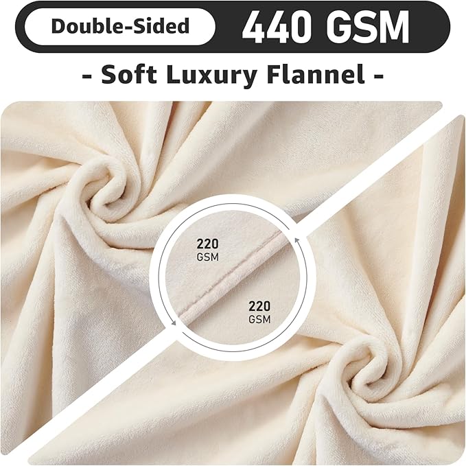 LOOBANI Waterproof Blanket for Bed: Reversible Soft Flannel Queen Bed Blanket - Image 6
