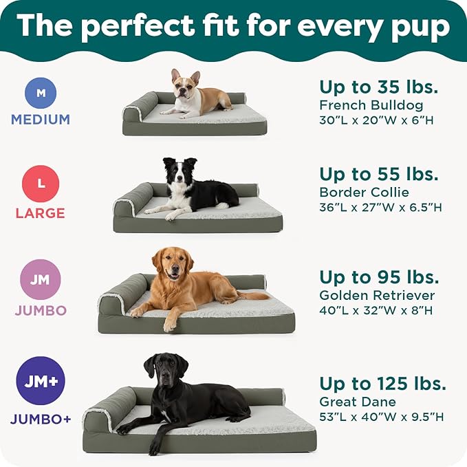 FurHaven Orthopedic Dog Bed for Medium Dogs, L-Shaped Chaise Mattress - Image 6