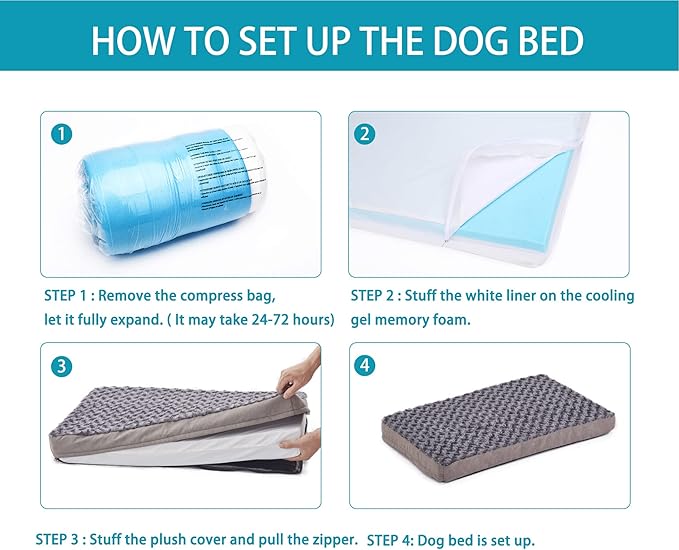 Orthopedic Memory Foam Bed for Large Dogs, Waterproof Cooling Pet Mats for Crate - Image 7