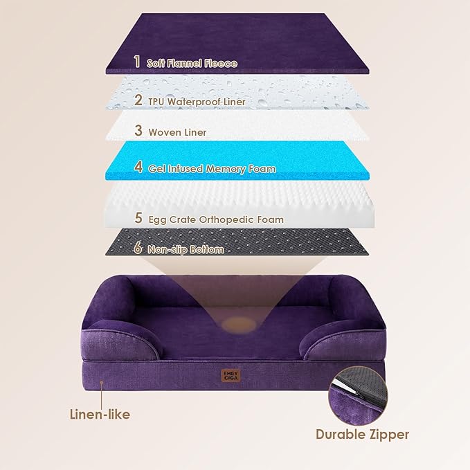 EHEYCIGA Orthopedic Dog Beds for Extra Large Dogs, Waterproof Memory Foam XL - Image 5