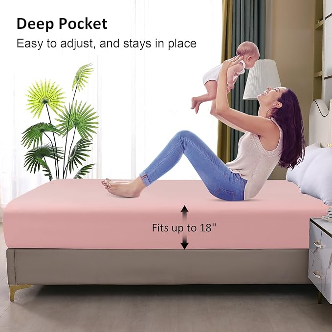 Twin Mattress Protector Waterproof, Fitted Sheet Style Breathable Mattress Cover - Image 4
