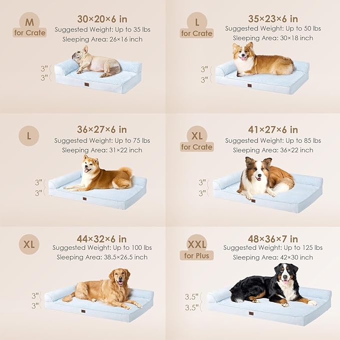 EHEYCIGA Memory Foam Dog Bed Large Size Dogs, Orthopedic Dog Bed Large - Image 2