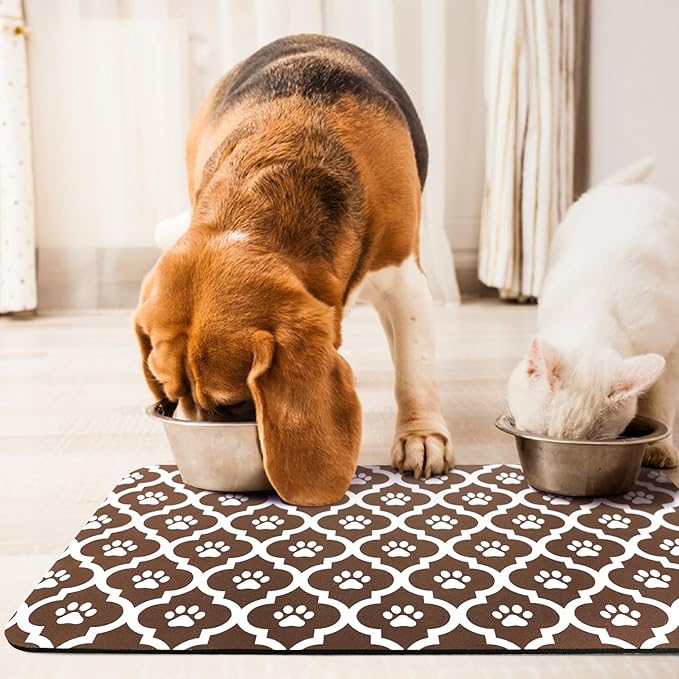 Dog Food Mat 12X20 Inch Pet Feeding Absorbent Mats - Image 7