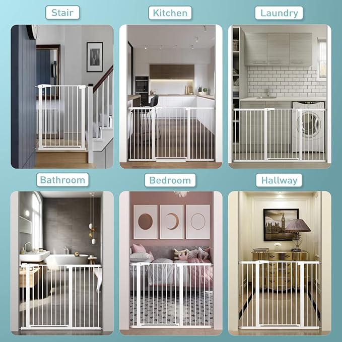 Fairy Baby 38" Extra Tall Dog Gates Indoor, 81.9"-84.6" Extra Wide Baby Gates - Image 8