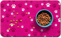 Dog Food Mat, Absorbent Water Bowl Mats Cat Pet Feeding Placemats Pink 16 * 24 by Zoeeya