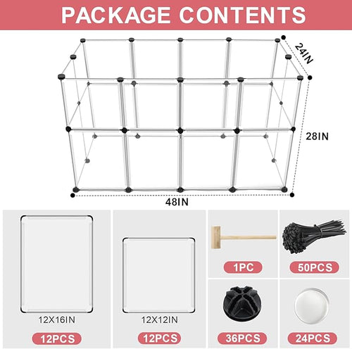 24 Panels Portable Small Animals Playpen, Portable Plastic Enclosure, Puppy - Image 2