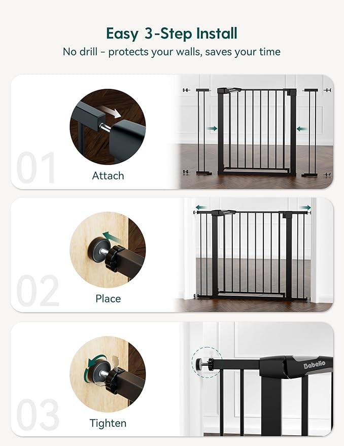 Babelio Baby Gate for Doorways and Stairs, 29-48" Auto Close Dog Gate - Image 5