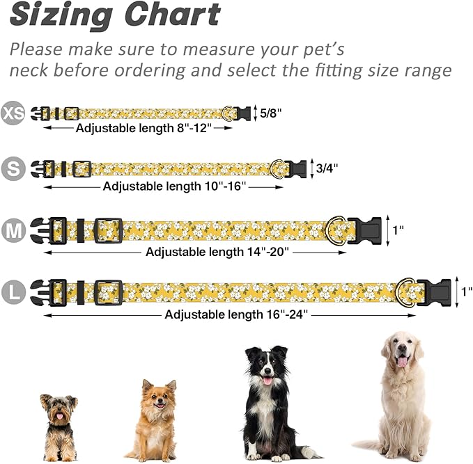 Reflective Dog Collar for Large Dogs, Cute Flower Theme Adjustable Heavy-Duty - Image 7