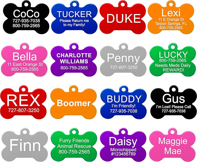 Providence Engraving Pet ID Tags in 8 Shapes, 9 Colors, and Two Sizes by ProvidenceEngraving