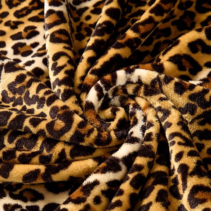 Bnuitland Leopard Print Fleece Flannel Throw Blanket, 300 GSM Double Sided - Image 5