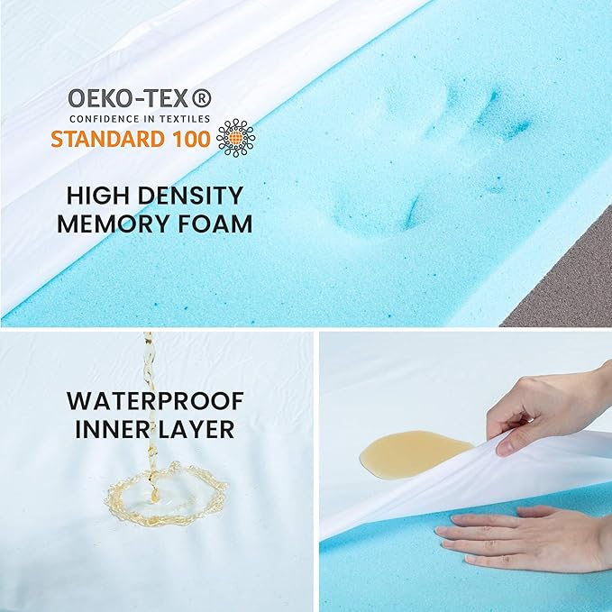 Orthopedic Memory Foam Bed for Large Dogs, Waterproof Cooling Pet Mats for Crate - Image 2