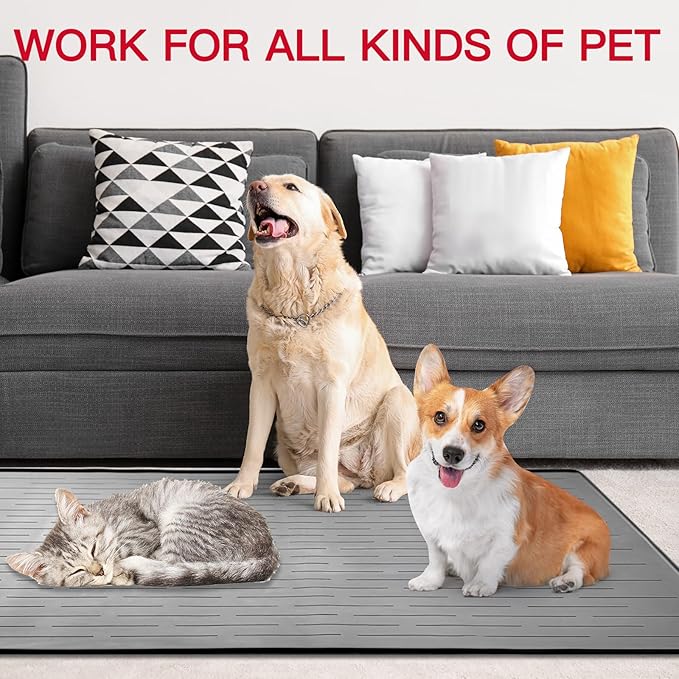 39.4"x29.5" Large Pet Food Mat, Silicone Dog Mats - Image 6