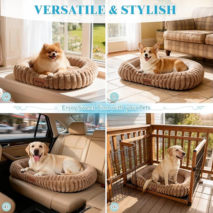 Cute Washable Dog Bed for Small Dogs -Soft Plush Calming Puppy & Cat Bed - Image 8