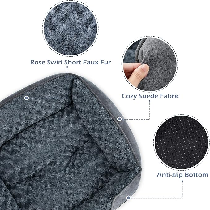 INVENHO XX-Large Dog Bed for Large Medium Small Dogs, Rectangle Washable Dog Bed - Image 4