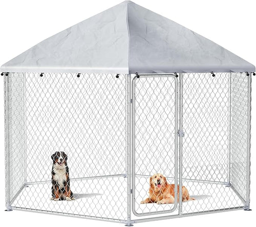 9.1x9.1 FT Outdoor Dog Kennel Heavy Duty Dog Enclosure by docagt