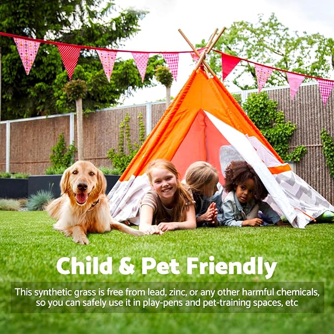 Artificial Grass Rug Outdoor Indoor 7FTX33FT Fake Grass Carpet Green Synthetic - Image 6