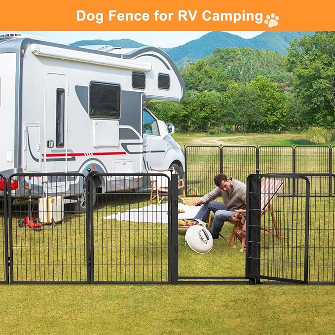Dog Fence Outdoor Pens Outside, Portable Dog Play Pen 40" H 18 Panels Pet - Image 5