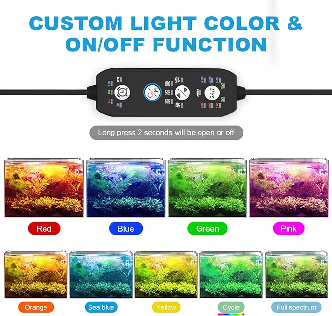 SEAOURA Led Aquarium Light for 24 Inch to 30 Inch Fish Tank, 24/7 Cycle and DIY - Image 3