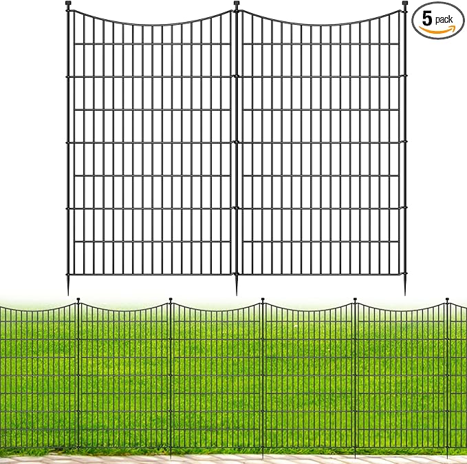 5 Panels No Dig Dog Fence Outdoor by OutdoorFence