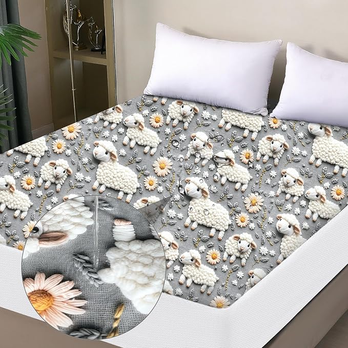 Ohano 5D Stereo Effect Waterproof Mattress Protector Queen, Fitted Sheet Style by OHANO