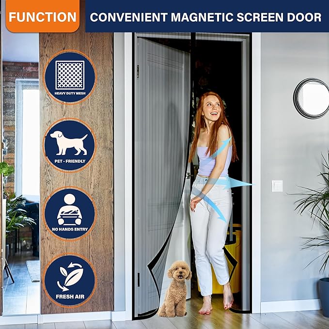 Magnetic Screen Door, Door Screen Magnetic Closure-Keeps Bugs Out Let Breeze in - Image 6