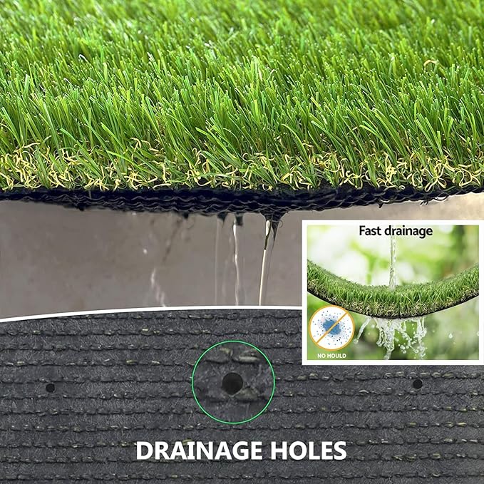 Artificial Grass Rug Outdoor Indoor 13FTX91FT Fake Grass Carpet Green Synthetic - Image 5