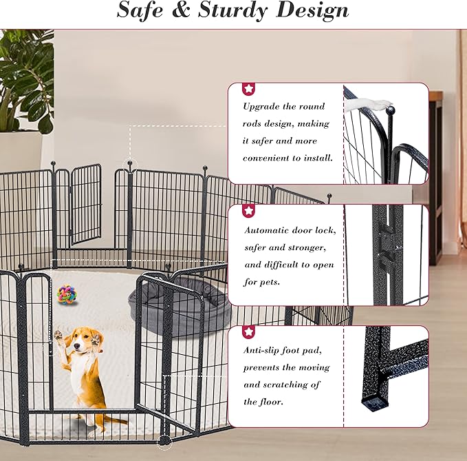 Dog Playpen 32 inch 32 Panels Indoor Outdoor Dog Pen - Image 6