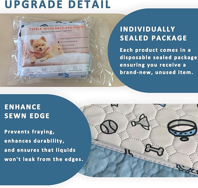 Washable Pee Pads for Dogs, 2 Pack Reusable Puppy Pads, Absorbent Whelping - Image 7
