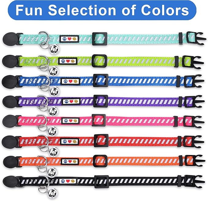 Pawtitas Personalized Blue Reflective Cat Collar – Adjustable Custom Collar - Image 7