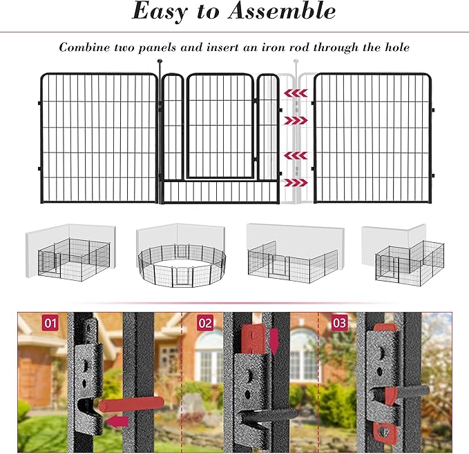 Dog Playpen 32 inch 30 Panels Indoor Outdoor Dog Pen - Image 5