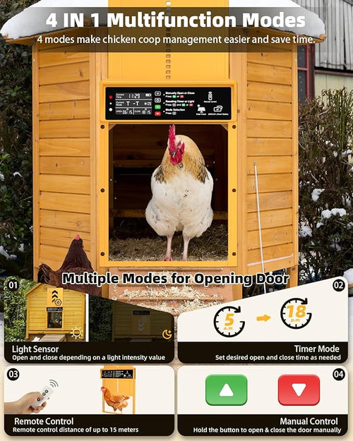 2025 Upgrade 7W Solar Power Chicken Door, Pet Deluxe Automatic Chicken Coop Door - Image 2
