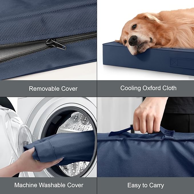 Outdoor Dog Bed for Medium Dogs, Waterproof Dog Crate Mat Orthopedic Egg Crate - Image 6
