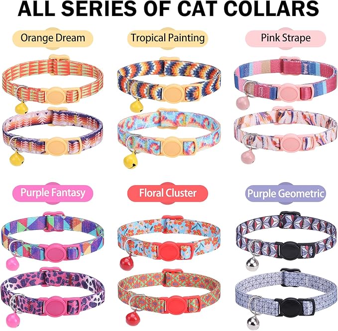 Breakaway Cat Collar with Bell & Cute Pendant, 2 Pack Kitten Collars with - Image 7