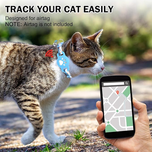 Airtag Cat Collar Breakaway, Cute GPS Cat Tracker Collars - Image 2