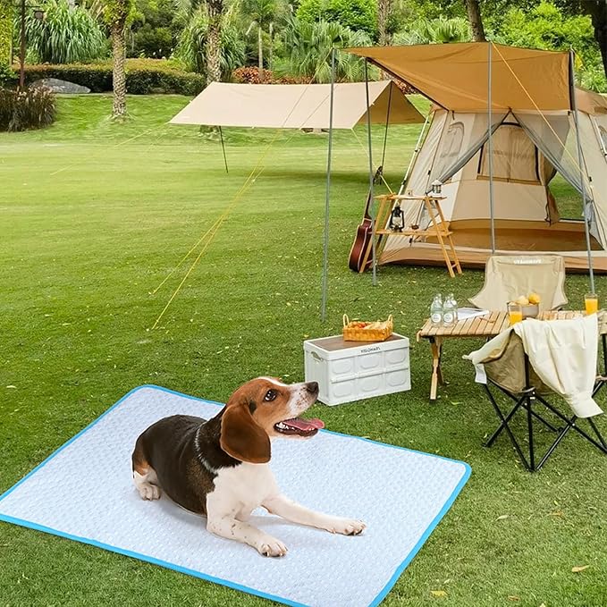 Cooling Mat Pad for Dogs Cats Ice Silk Cooling Bed for Dogs Ice Bed for Cats - Image 2