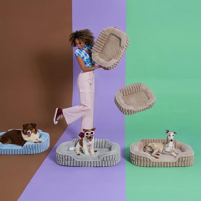 LE SURE Cute L-Plus Dog Beds, Orthopedic Waterproof Large Pet Bed - Image 4