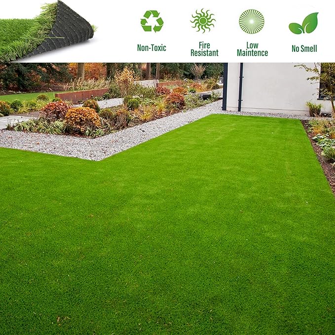 Artificial Grass Rug Outdoor Indoor 11FTX82FT Fake Grass Carpet Green Synthetic - Image 7